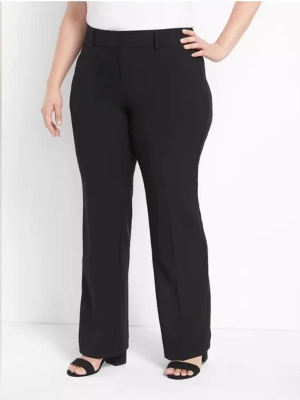 Lane Bryant The Curvy Allie Black Straight-Leg Dress Trousers